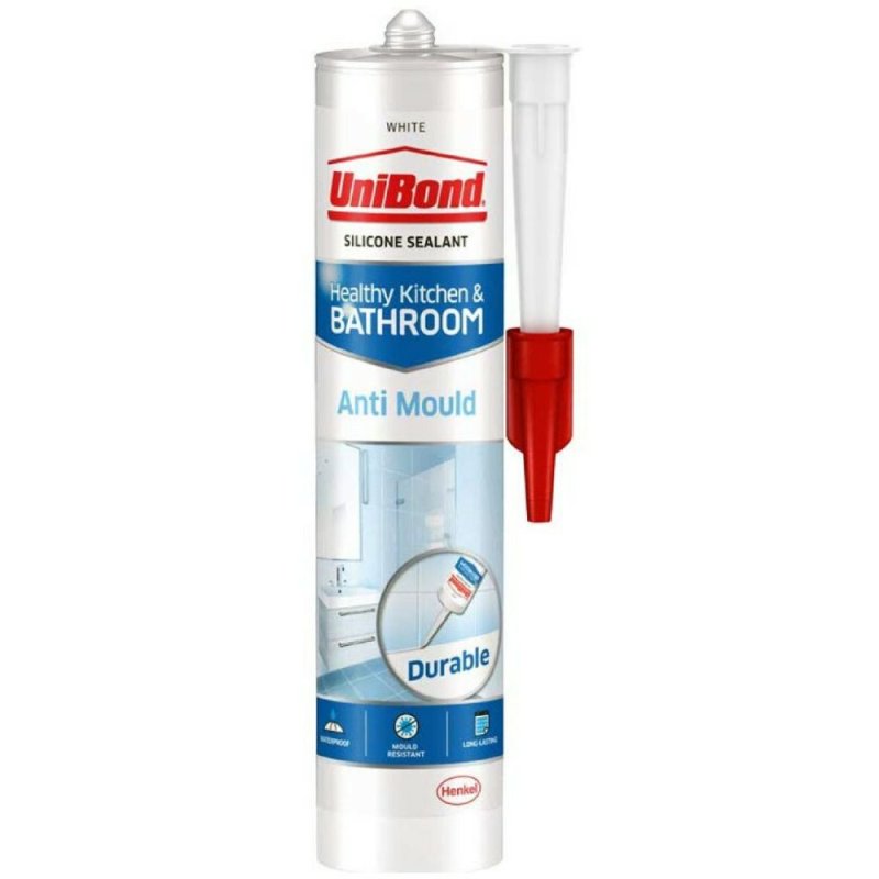 Unibond 300ml Anti Mould Silicone Sealant in White Pease of Garforth