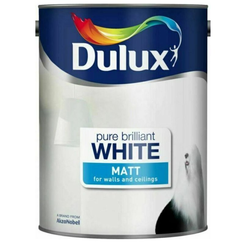 5L Dulux Vinyl Matt Pure Brilliant White Emulsion Paint Pease of Garforth