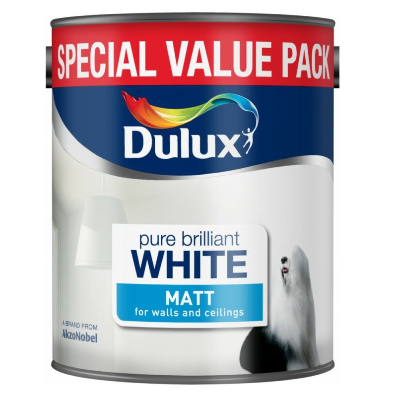 3L Dulux Vinyl Matt Pure Brilliant White Emulsion Paint Pease of Garforth