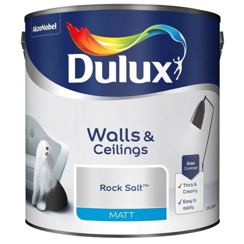 2.5L Dulux Rock Salt Vinyl Matt Emulsion Paint Pease of Garforth