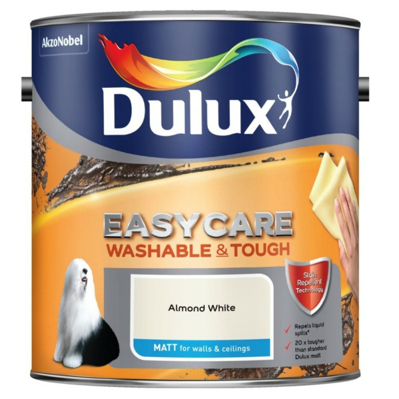 2.5L Dulux Almond White Easycare Matt Emulsion Paint Pease of Garforth
