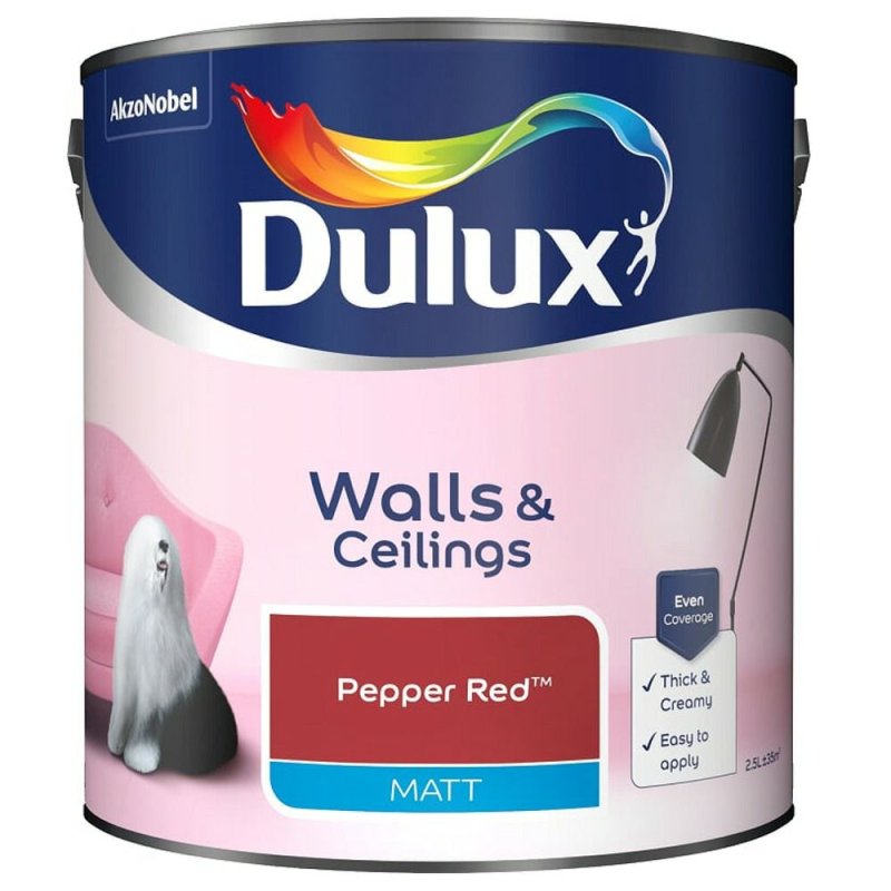2.5L Dulux Pepper Red Vinyl Matt Emulsion Paint Pease of Garforth