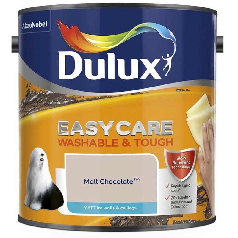 2.5L Dulux Malt Chocolate Easycare Matt Emulsion Paint Pease of Garforth