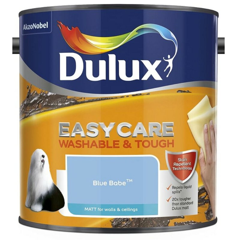 2.5L Dulux Blue Babe Easycare Matt Emulsion Paint Pease of Garforth