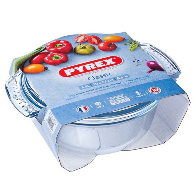 Pyrex 118A 4.5L Round Glass Casserole Dish & Lid Pease of Garforth