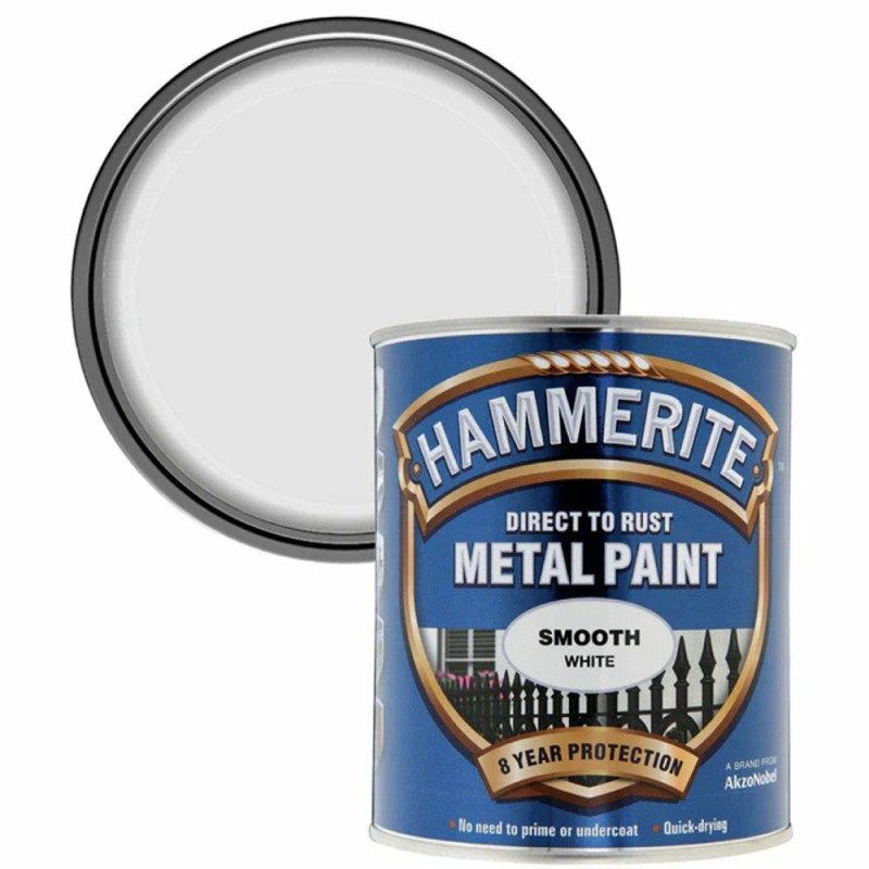 Hammerite 750ml Smooth White Metal Paint Pease of Garforth