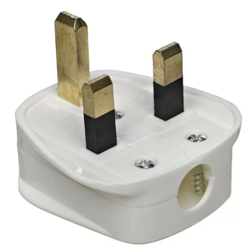 Status 5022822120150 13 Amp Orange Rubber Plug, White