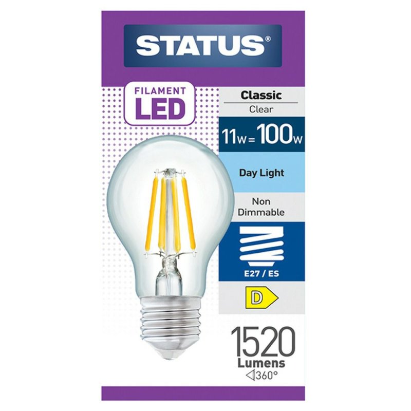 100W Status LED Daylight ES Clear GLS Bulb Pease of Garforth