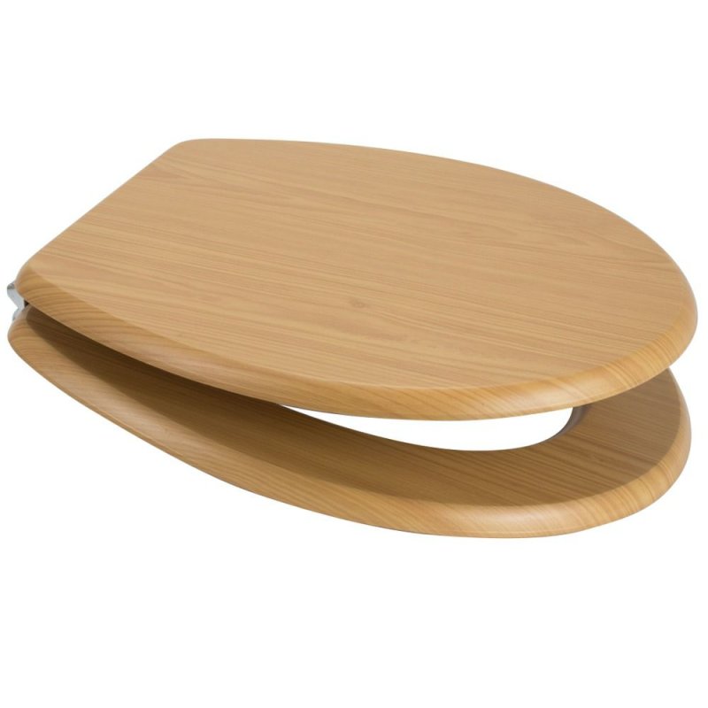 Euroshowers MDF Wooden Toilet Seat in Antique Pine Effect Pease of