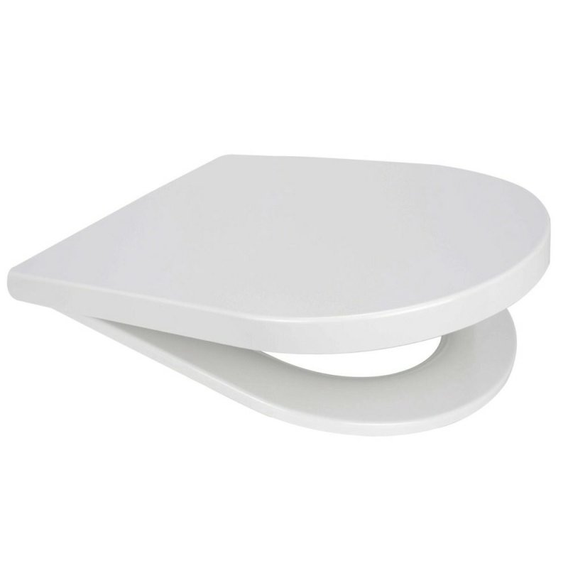 Euroshowers Long D Shaped White Plastic Toilet Seat Pease of Garforth