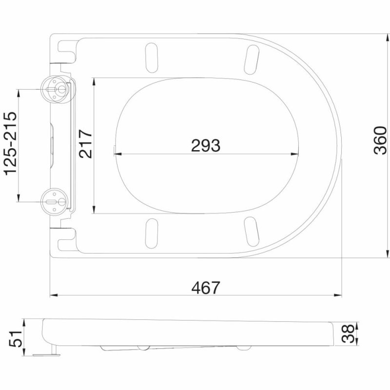 Euroshowers Long D Shaped White Plastic Toilet Seat Pease of Garforth