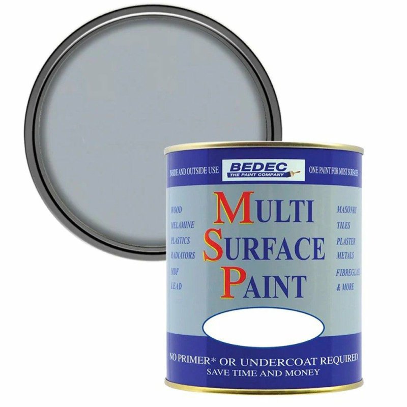 Bedec 750ml Multi Surface Satin Paint Light Grey Pease of Garforth