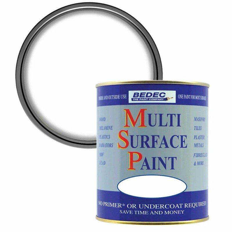 Bedec 250ml Multi Surface Satin Paint White Pease of Garforth