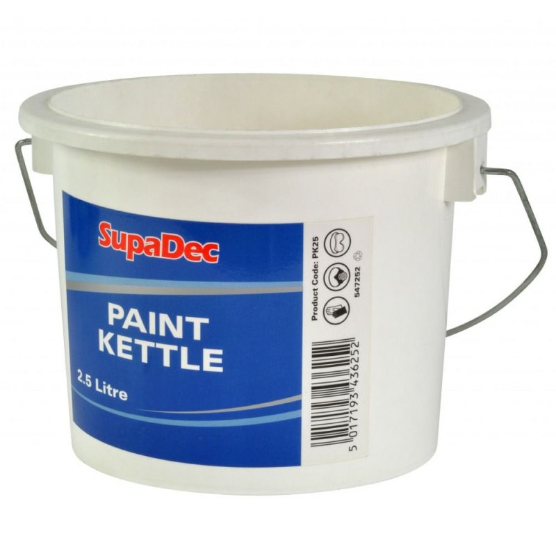 SupaDec 2.5L White Plastic Paint Kettle Pease of Garforth